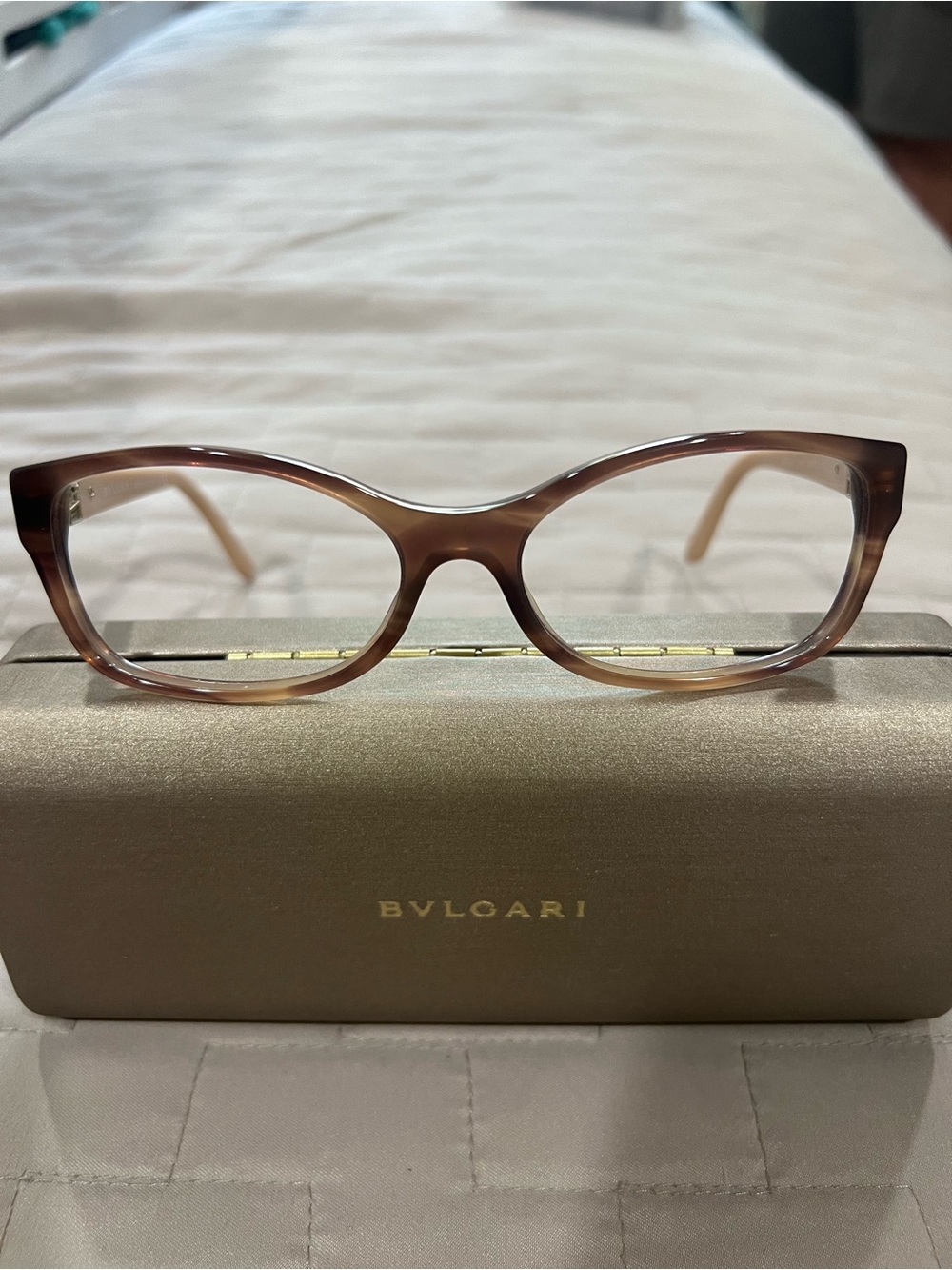 Bulgari Women's Brown Gradient Cat-Eye Eyeglass Frames